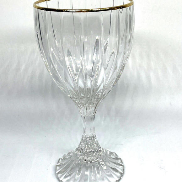 Mikasa Park Lane Gold Crystal Wine Glass Water‎ Goblet 6.75" Height - Picture 2 of 4
